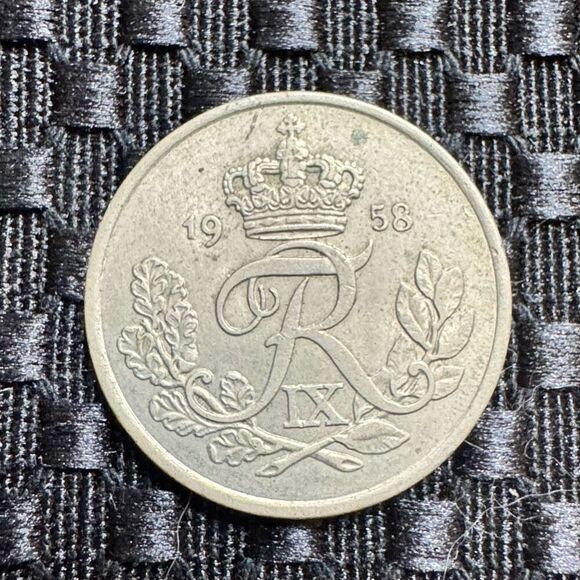 Denmark 25 Ore 1958 KM# 842 25 Øre Frederik IX Danmark Coin - Picture 6 of 7